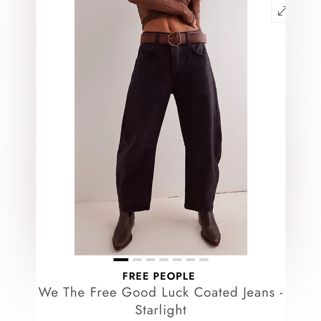Free People We The Free Good Luck Coated Barrel Jeans Starlight